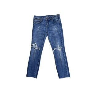 R13 Kate Skinny Jean Size 28 distressed raw hem made in Italy